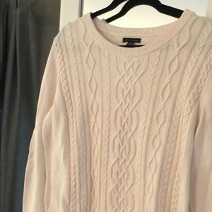 Pale Pink Irish Knit Look Sweater